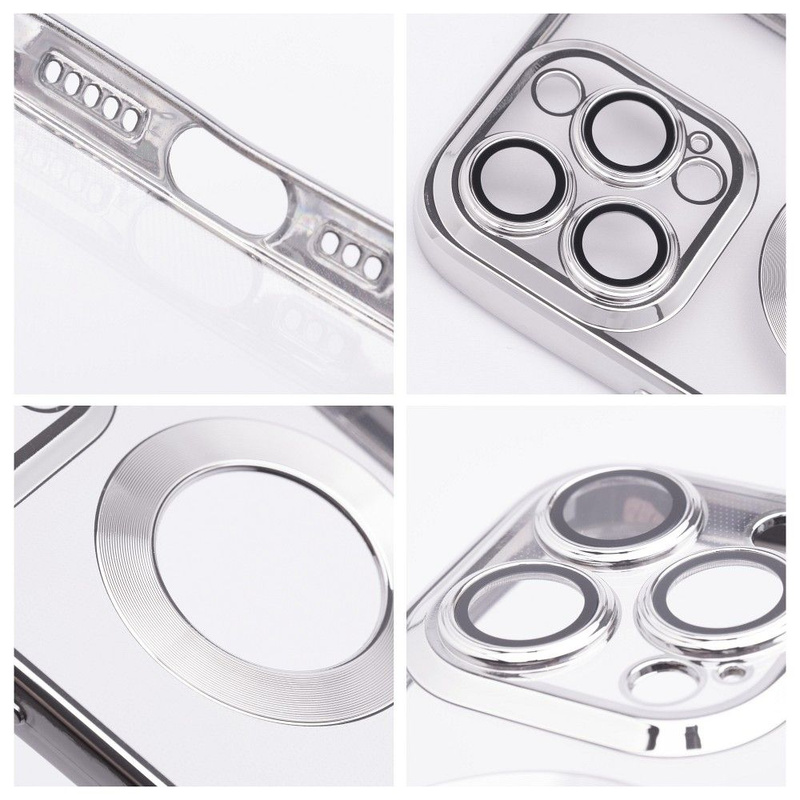 Futerał GLAM do IPHONE 15 Pro srebrny