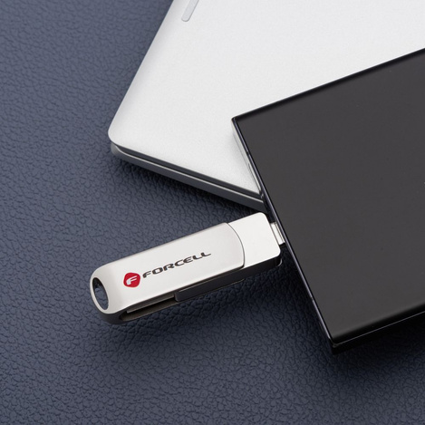 Pendrive 32GB USB 3.2 Gen 1 (USB A) Forcell F-Data Metal srebrny