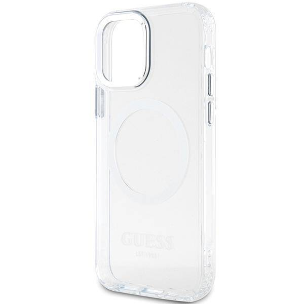 Guess GUHMP12MHTRMS iPhone 12/12 Pro 6.1" srebrny/silver hard case Metal Outline Magsafe
