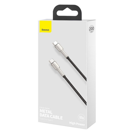 Baseus Cafule Series Metal Data Cable Type-C to Type-C 100W 2m Black