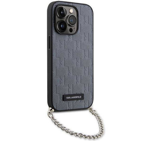 Karl Lagerfeld KLHCP14LSACKLHPG iPhone 14 Pro 6,1" Silber/Silber Hardcase Saffiano Monogram Chain