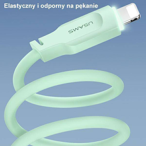 USAMS Kabel lightning Fast Charging 2,4A Lithe Series 1,2m czarny/black SJ565USB01(US-SJ565)