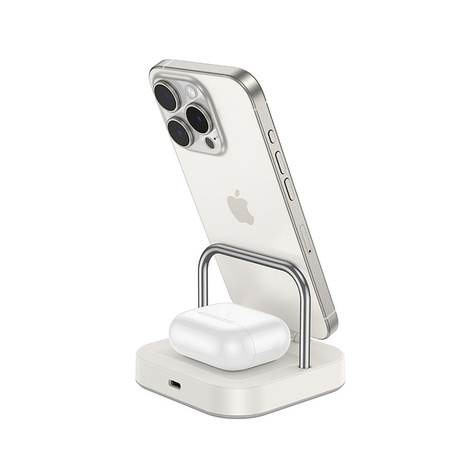 HOCO ładowarka indukcyjna 3w1 kompatybilna z Apple Watch 3A 5W CQ16A biała