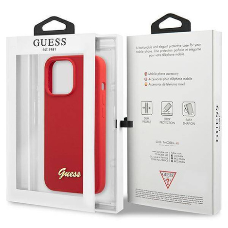 Guess GUHCP13XLSLMGRE iPhone 13 Pro Max 6,7" rot/burgund Hartschale Silikon Vintage Gold Logo