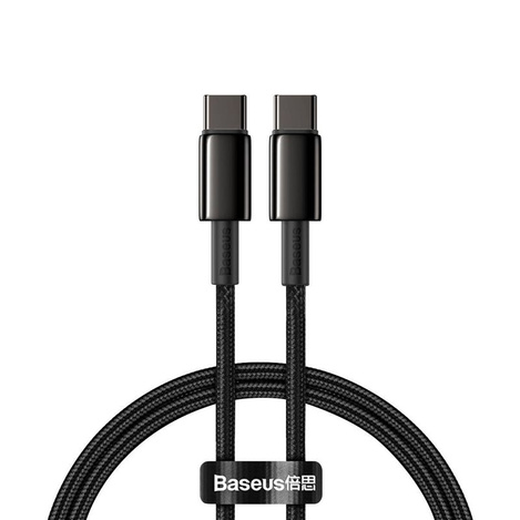 Baseus kabel USB Typ C - USB Typ C szybkie ładowanie Power Delivery Quick Charge 100 W 5 A 2 m czarny (CATWJ-A01)