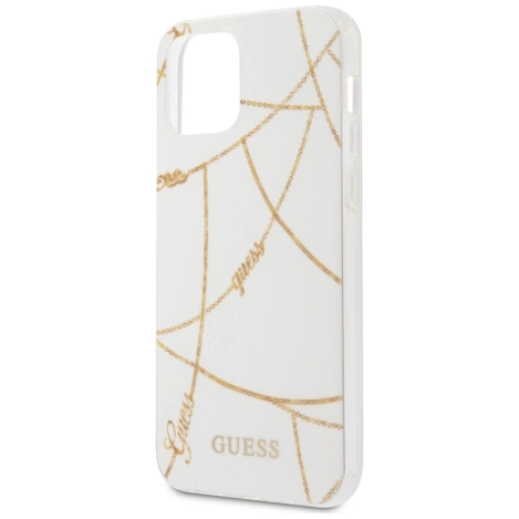 Guess Gold Chain - Etui iPhone 12 Mini (biały)