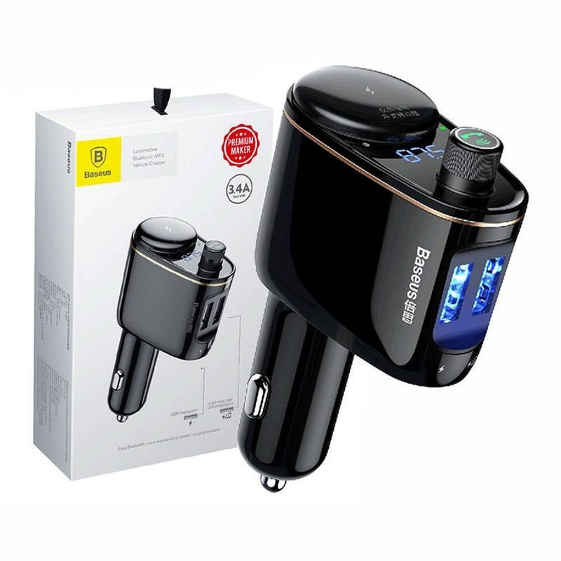 Baseus S-06 Bluetooth/USB car FM transmitter (Overseas Edition) - black
