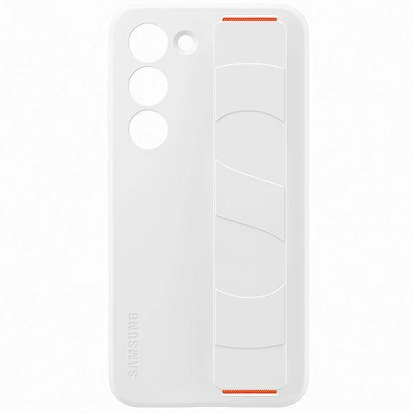 Samsung Silicone Grip Cover Case für Samsung Galaxy S23 Silikonhülle mit Handschlaufe weiß (EF-GS911TWEGWW)