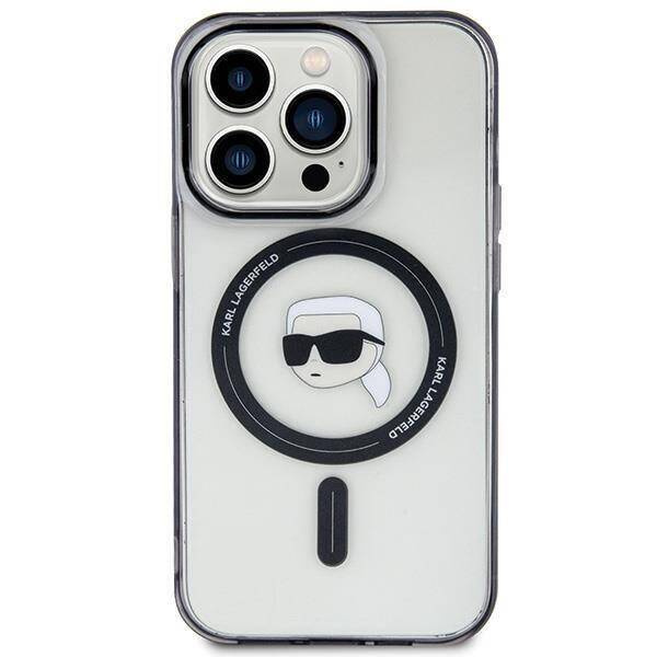 Karl Lagerfeld KLHMP15XHKHNOTK iPhone 15 Pro Max 6,7&quot; transparentes Hardcase IML Karl`s Head MagSafe