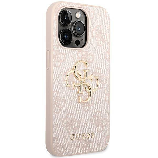 Guess 4G Big Metal Logo Hülle für iPhone 15 Pro – Rosa