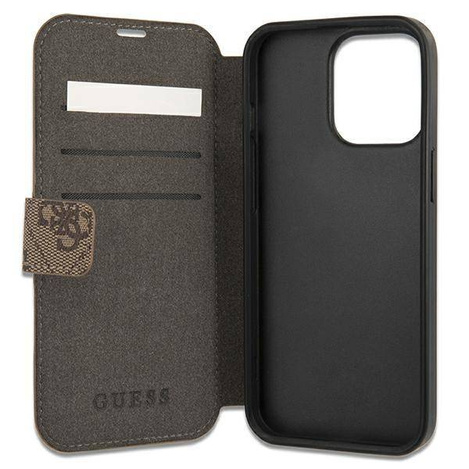 Guess etui do iPhone 13 Pro / 13 6,1" GUBKP13L4GMGBR brązowy book case 4G Big Metal Logo