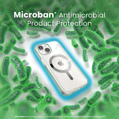 Speck Gemshell Grip + MagSafe - Etui do iPhone 15 / iPhone 14 / iPhone 13 (Clear / Chrome Finish)