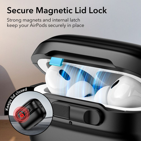 ESR Pulse Halolock Case mit MagSafe für Apple AirPods Pro 1/2 – Schwarz
