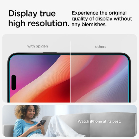 GEHÄRTETES GLAS Spigen GLAS.TR „EZ FIT“ IPHONE 15 KLAR
