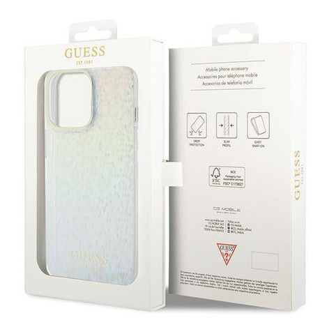 Guess IML Faceted Mirror Disco Iridescent case for iPhone 15 Pro Max - multicolored