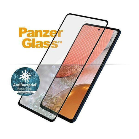 Gehärtetes Glas 5D SAMSUNG GALAXY A72 4G / 5G PanzerGlass E2E Microfracture Case Friendly AntiBacterial schwarz