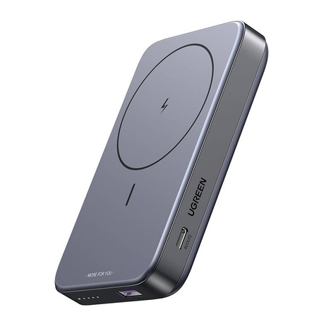 Magnetic powerbank 10000mAh Ugreen PB206, USB + USB-C, 20W with stand function (black)