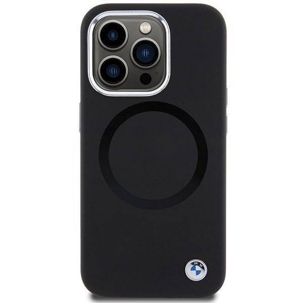 BMW Signature Liquid Silicone MagSafe Hülle für iPhone 15 Pro – Schwarz