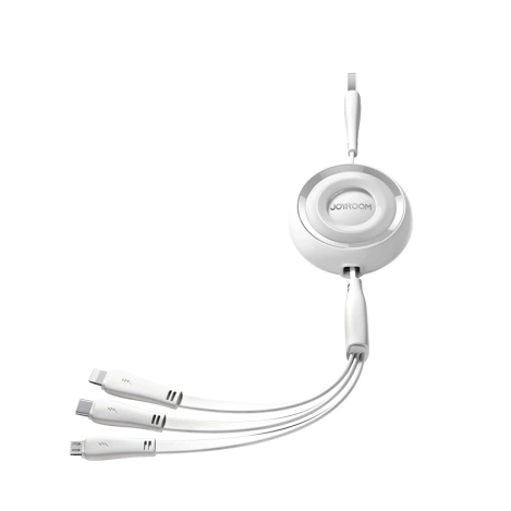 Kabel zwijany 3w1 Joyroom S-A40 Colorful Series USB-A do USB-C / Lightning / microUSB 1m - biały