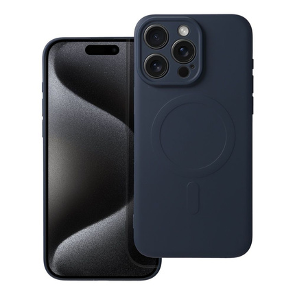 Futerał Silicone Mag Cover kompatybilny z MagSafe do IPHONE 15 PRO MAX tytanowy niebieski