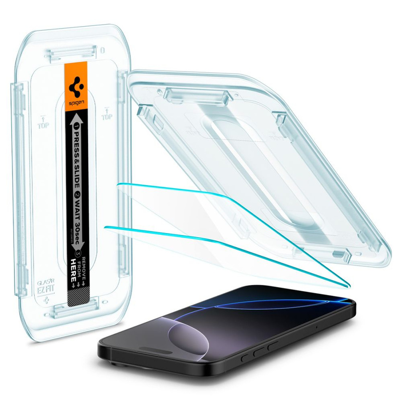 SZKŁO HARTOWANE SPIGEN GLAS.TR ”EZ FIT” 2-PACK IPHONE 16 PRO CLEAR