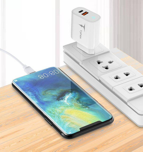 Ładowarka Sieciowa 45W USB + USB-C T-PHOX GLORY biała