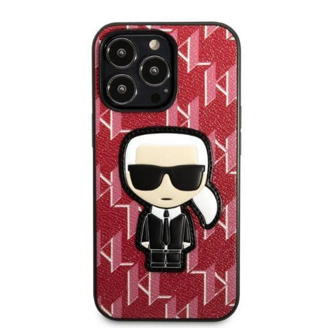 Original Case IPHONE 13 PRO Karl Lagerfeld Hardcase Monogram Ikonik Patch red