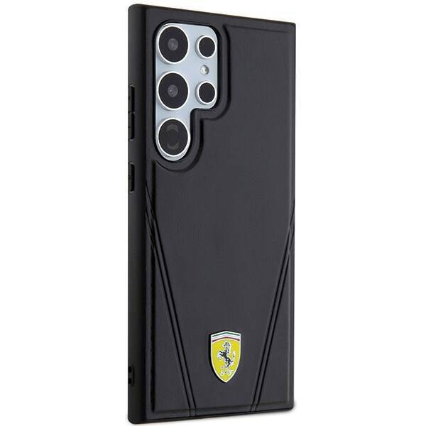 Oryginalne Etui FERRARI hardcase Hot Stamp V Lines MagSafe FEHMS24LP3BAK do Samsung Galaxy  S24 Ultra Czarny
