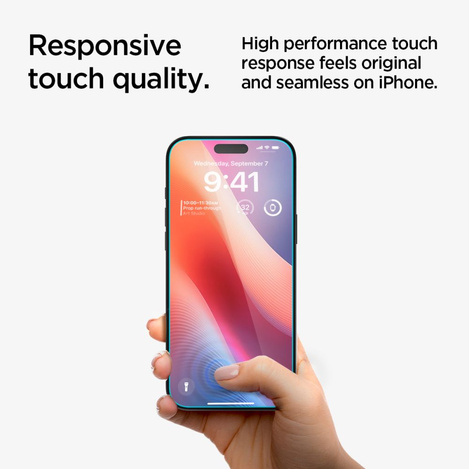 TEMPERED GLASS Spigen GLAS.TR "EZ FIT" 2-PACK IPHONE 15 PRIVACY