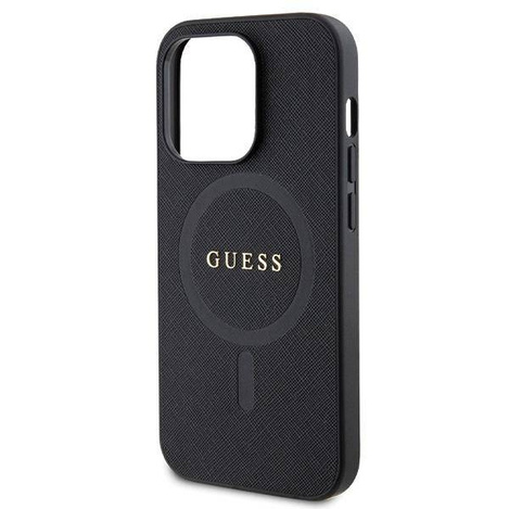 Original Case IPHONE 14 PRO Guess Hardcase Saffiano MagSafe (GUHMP14LPSAHMCK) black