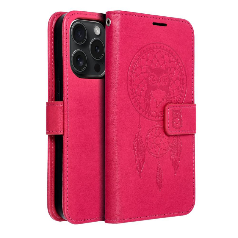 Kabura MEZZO Book do IPHONE 15 Pro łapacz snów magenta