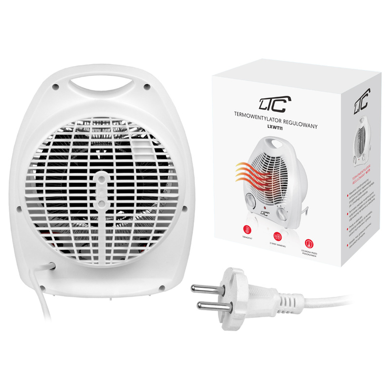 Grzejnik biały - termowentylator LTC REG. 1000/2000W - 230V