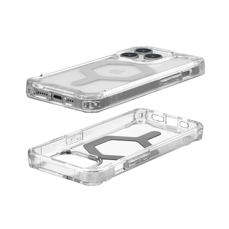 UAG Plyo Magsafe - Schutzhülle für iPhone 15 Pro kompatibel mit MagSafe (Eissilber)