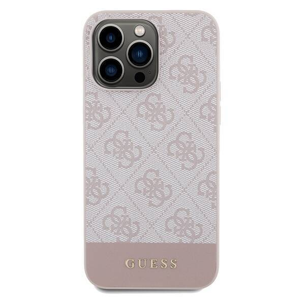 Oryginalne Etui GUESS hard case 4G Stripe Collection GUHCP14LG4GLPI do Iphone 14 Pro różowy
