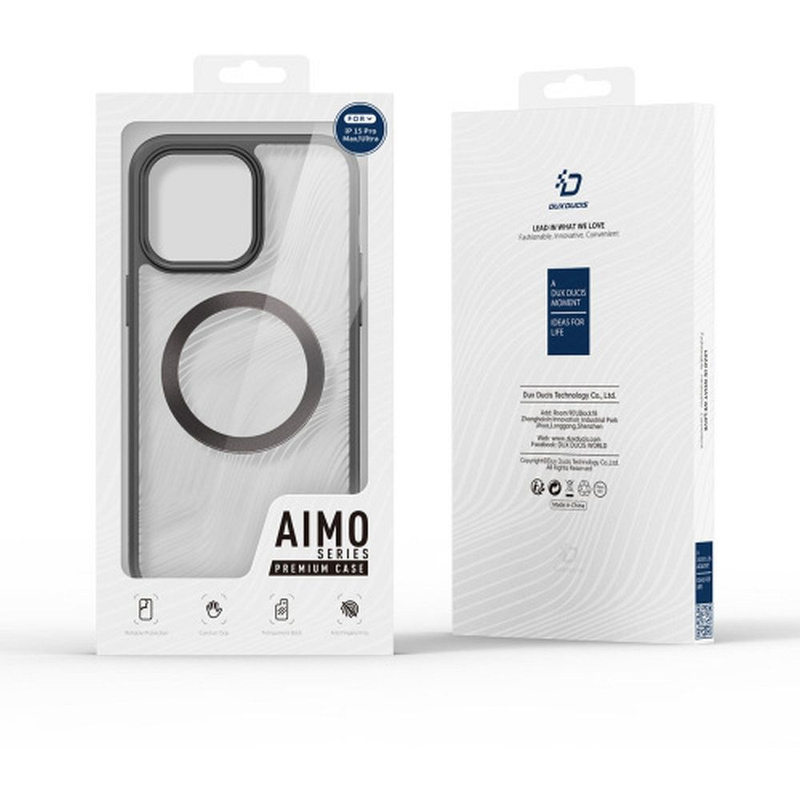 Gepanzerte Hülle für iPhone 15 Pro Max mit MagSafe Dux Ducis Aimo Mag – schwarz
