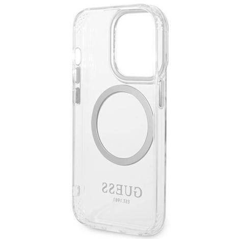 Guess Metal Outline MagSafe - Etui iPhone 14 Pro (przezroczysty)