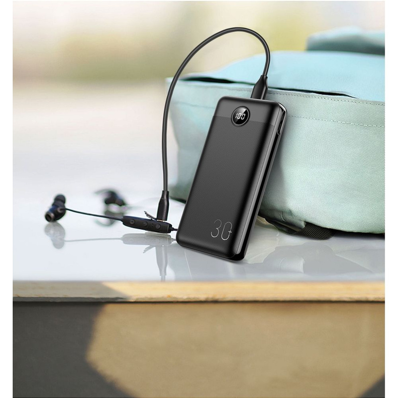 Bateria zewnętrzna (Powerbank) VEGER L30 - 30 000mAh LCD Quick Charge PD 20W czarny (W3008PD )