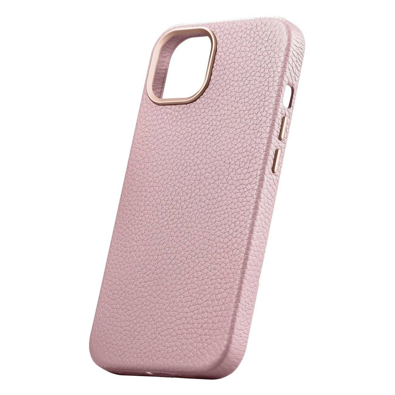 iCarer Case Leather genuine leather case for iPhone 14 Plus rosa (WMI14220711-PK) (MagSafe compatible)