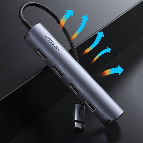 Ugreen adapter USB Type C - HDMI / 4 x USB gray (CM417)