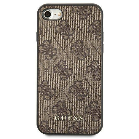 Original Case IPHONE SE 2022 / SE 2020 / 7 / 8 Guess Hard Case 4G Metal Gold Logo (GUHCI8G4GFBR) brown