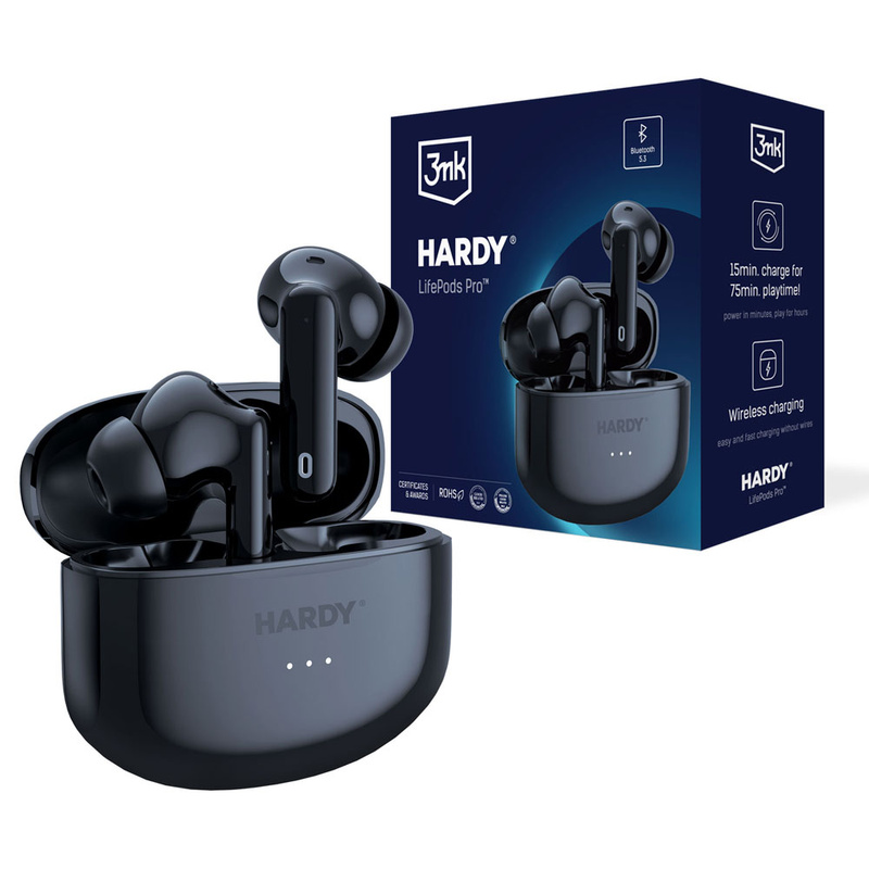 3MK Hardy LifePods Pro słuchawki bezprzewodowe Bluetooth 5.3 ANC czarny/black