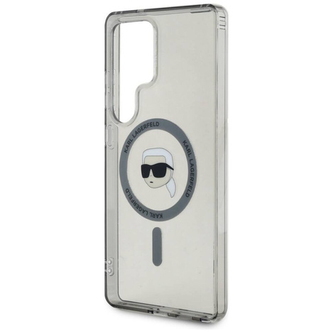 Etui Karl Lagerfeld Button Karl Head Printed Logo MagSafe Samsung Galaxy S25 Ultra czarny