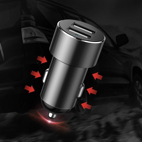 Baseus ładowarka samochodowa 2x USB 3.1A (17W) + 2x gniazdo zapalniczki (80W) czarny (CRDYQ-01)