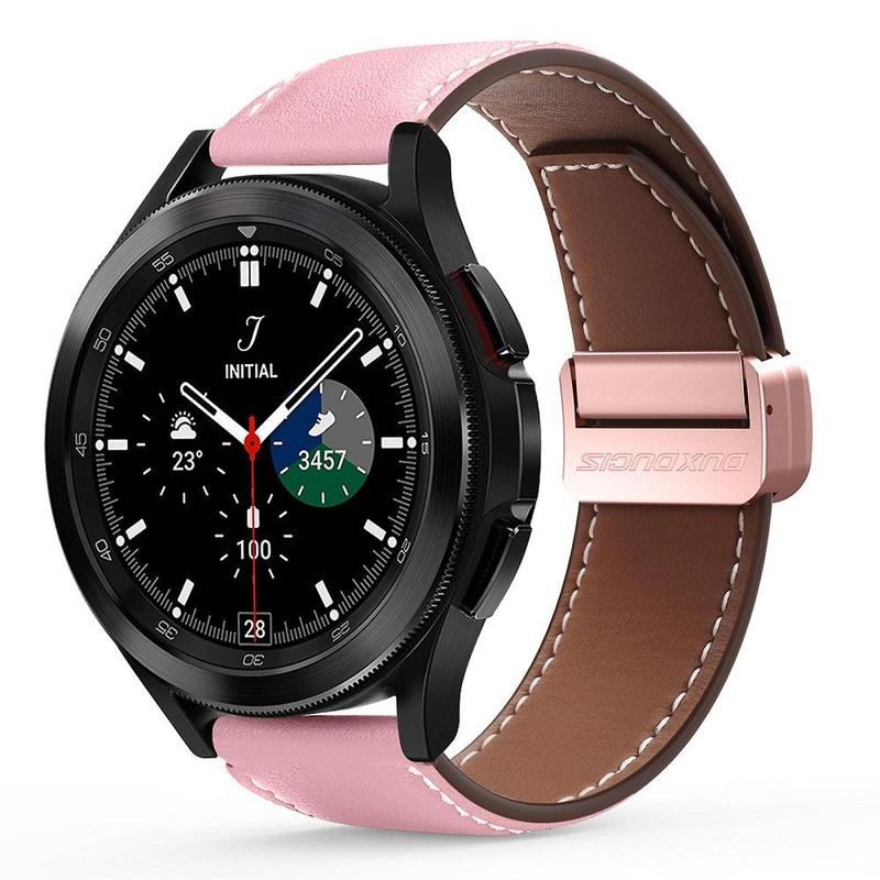 DUX DUCIS YA - pasek z naturalnej skóry do Samsung Galaxy Watch / Huawei Watch / Honor Watch (22mm band) różowy