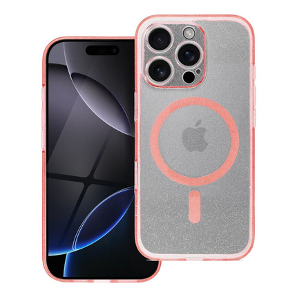 Futerał CLEAR MAG COVER z ochroną aparatu kompatybilny z MagSafe do IPHONE 16 Plus pink glitter