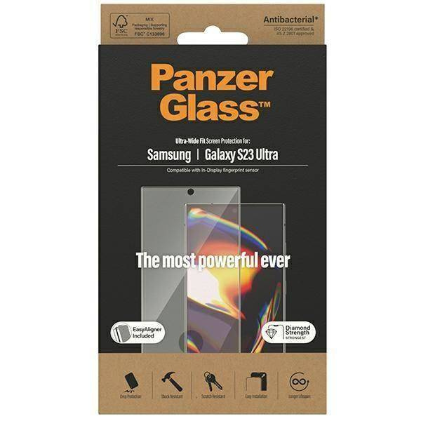 Gehärtetes Glas SAMSUNG GALAXY S23 ULTRA PanzerGlass Ultra-Wide Fit Screen Protection with the Applicator (7317)