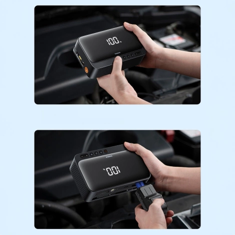 Jump starter Baseus Super Energy BS-CH013 4in1 600A with flashlight / 6000mAh power bank / compressor - black