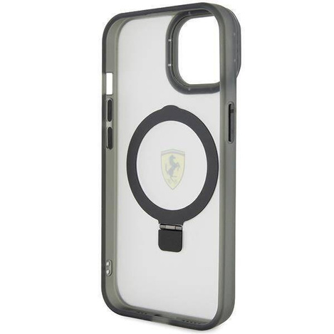 Ferrari FEHMP15SUSCAH iPhone 15 6,1&quot; transparentes Hardcase Ring Stand 2023 Collection MagSafe