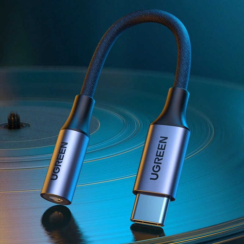 Ugreen AV161 Adapter für Kopfhörer Miniklinke 3,5 mm (weiblich) / USB-C (männlich) 10 cm – Grau