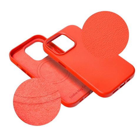 Futerał LEATHER MAG COVER kompatybilny z MagSafe do SAMSUNG S25 PLUS czerwony